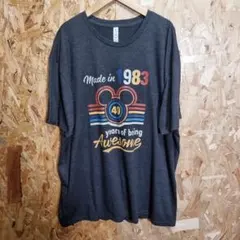 1983年製ミッキーTシャツ XL グレー USA古着