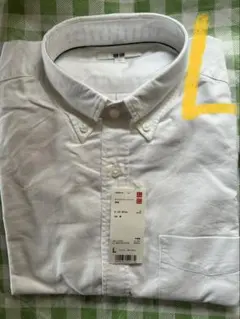 ユニクロ　UNIQLO オックスフォードシャツ長袖　オフホワイト Lサイズ