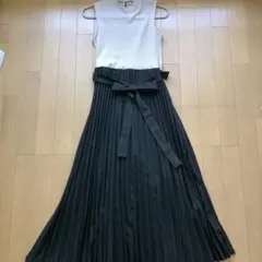 GRL 新品 ドッキング　ワンピース　リボン　プリーツスカート　S 7号　9号