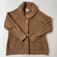 ジェラートピケ×Lotus ケーブルニットカーディガン ブラウン