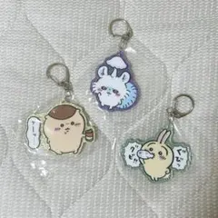 ちいかわ　ラメアクリルキーホルダー　モモンガ　うさぎ　くりまんじゅう　3点セット