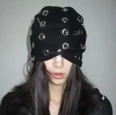 【モード】KUIN KISSA Block core銀抜き穴ビーニー 平成ギャル