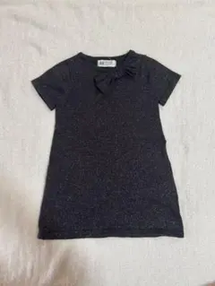 H&M キッズ 半袖 ラメ入り リボン付き ワンピース　98/104