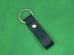 【ハンドメイド】イタリアンレザー ブッテーロ/床革 ネイビー キーホルダー