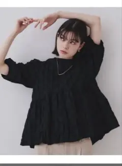 ふくれジャカードペプラムブラウス【洗濯機洗い可】 OPAQUE.CLIP