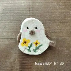 オーブン粘土ブローチ 小鳥Ꮚ⁠˘⁠ ⁠ꈊ⁠ ⁠˘⁠ ⁠Ꮚ