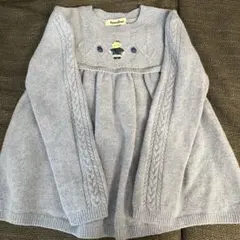 familiar 完売品　ライトブルー 長袖ワンピース ニットワンピース　水色