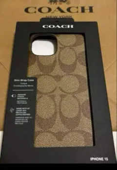新品【COACH コーチ IPHONE 15】携帯ケース　カバー　シグネチャー