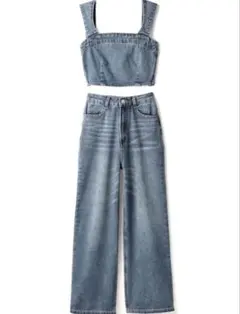 GRL 中町綾 ビスチェXワイドパンツデニム セットアップ［gm604］