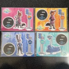 【新品未使用】Happyくじ ズートピア アクリルスタンド4種セット