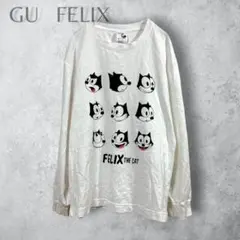 【GU ジーユー】　FELIX フェリックス　長袖カットソー　ロンT 白黒のサムネイル