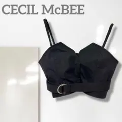 n1【セシルマクビー】ビスチェ/美品 重ね着 おしゃれ 着回し 黒 人気 綺麗め