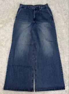 ワイドレッグデニム インディゴブルー
