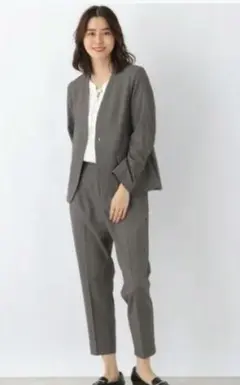 LEPSIM ノーカラー セットアップ グレー M