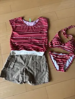アーノルドパーマー水着4点セット　ビキニ　タンキニ　ボーダー
