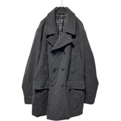 【UNIQLO】ユニクロ ピーコート ウール 中綿 ダークグレー (LL)