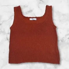 オレンジ ニット タンクトップ
