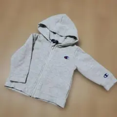 Champion グレー フード付きジップアップ 90