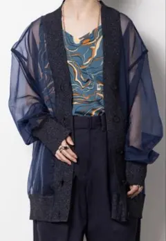 CITYSHOP 、RIB DOCKING カーディガン☆ネイビー