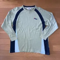 FILA ワッフル生地 長袖カットソー カーキ M