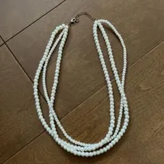 パール風ネックレス　3重　オケージョン　セレモニー　アクセサリー