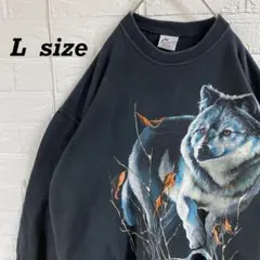 80sスペイン製　リアルアニマルスウェット オオカミ