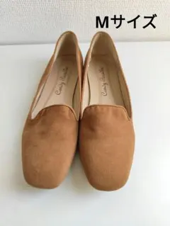 ブラウン スエード フラットシューズ Мサイズ