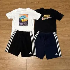 本日限定値下げ！Nike Tシャツ2枚とAdidasショートパンツ2枚セット