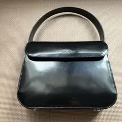 極美品】キャサリンハムネット レザー ハンドバッグ 黒 冠婚葬祭 26テ 