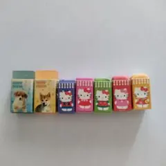 平成レトロ　わんことハローキティ 消しゴムセット