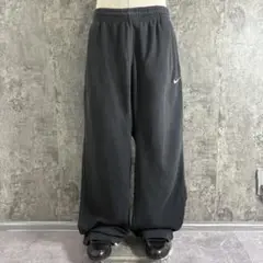 NIKE〈ワイドスウェットパンツ ブラック L バギー 刺繍ロゴ ワンポイント〉