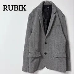 美品◆RUBIK チェスターコート【XL】グレー　ブラック　ジャケット　通勤