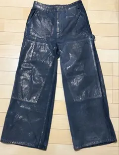 CLEL 特殊加工ダブルニーデニムパンツ