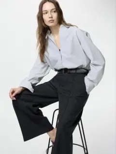 UNIQLO　ブラッシュドジャージーワイドパンツ　DARK GRAY　XL