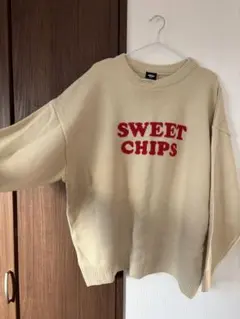 FREAK'S STORE ベージュニット Lサイズ　ロゴ