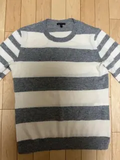美品セオリーのカシミヤ100%ボーダーニット　セーター