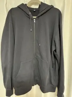 【美品】UNIQLO ユニクロ スウェットフルジップパーカ XL ダークグレー
