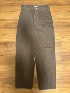 【美品】UNIQLO U ワイドパンツ ブラウン 25