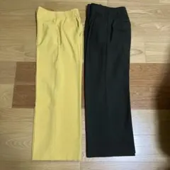 PLSTプラステ　ウォームリザーブワイドパンツカーキイエローM2点セット