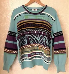 【モディリアーニ】ニット　セーター　水色　Lサイズ　古着　ヴィンテージ