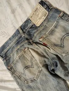 送料込み★EDWINブルートリップ503ダメ－ジデニム 日本製size30X32