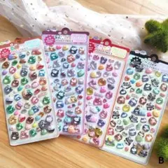 かわいい動物のシール 3Dステッカー 立体シール ぷくぷく 4枚セット