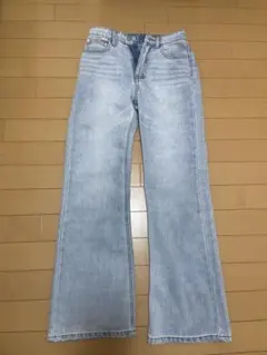 ワイドセミフレアデニムパンツ