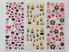 【希少】平成レトロ 金箔パラダイスシール 3点まとめ売り（蛍光・クリア素材）