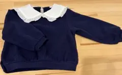 apres les cours ネイビー フリル襟 長袖カットソー 春秋