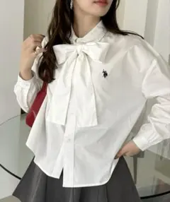 U.S. POLO ASSN ショート丈 ボリュームスリーブ シャツブラウスのサムネイル