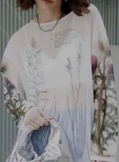 Ameri 2WAY EMOTIONAL COLLAGE SHEER TOP - メルカリ