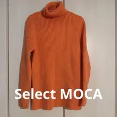 リブニットタートルネックセーター F オレンジ