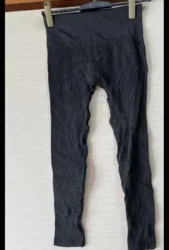 レディース リブ編みスパッツ 【S/M】ブラック 黒 細見え マタニティにも