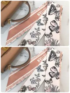 【SALE】リボンスカーフ　バッグスカーフ　バッグチャーム1018＃2枚